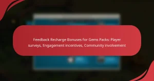 Feedback Recharge Bonuses for Gems Packs: Player surveys, Engagement incentives, Community involvement