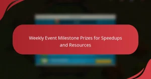 Weekly Event Milestone Prizes for Speedups and Resources