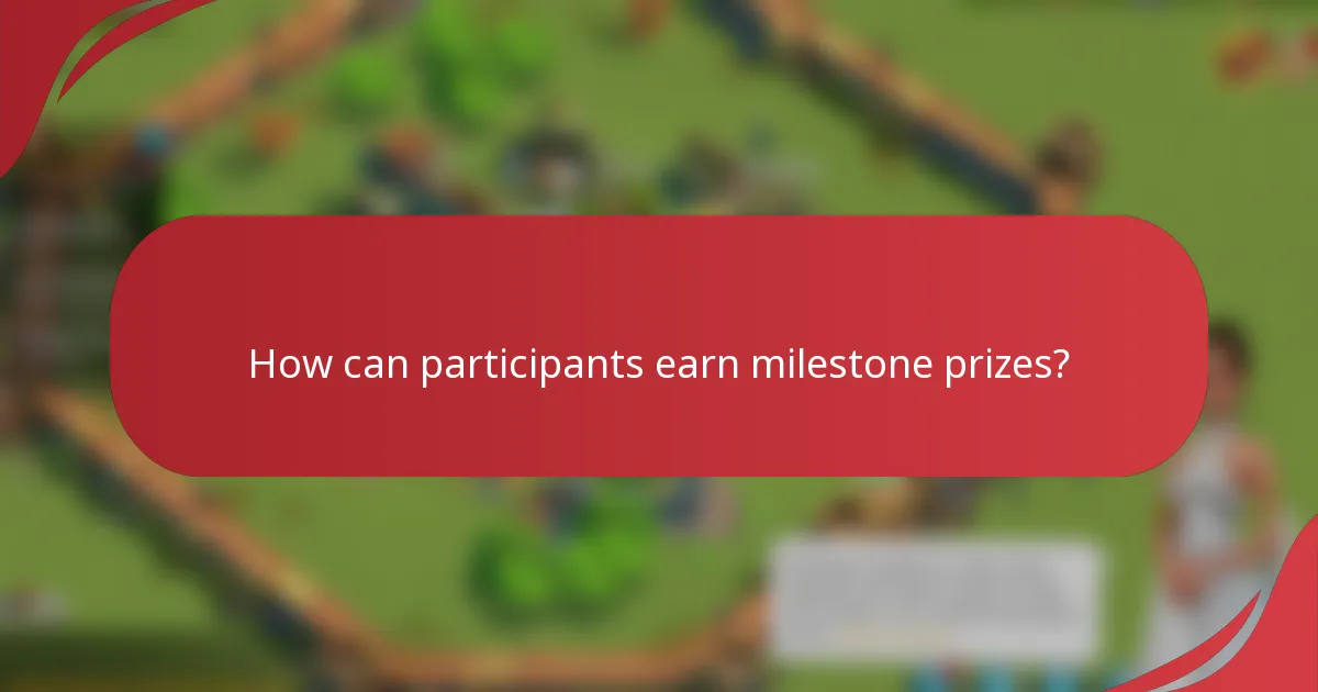 How can participants earn milestone prizes?