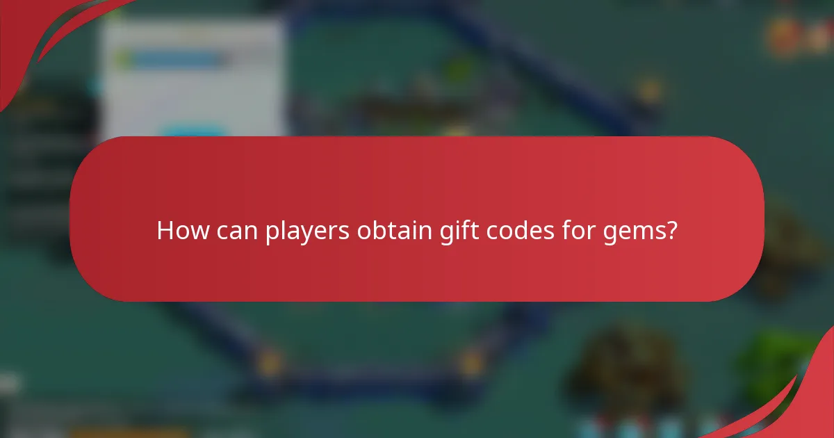 How can players obtain gift codes for gems?