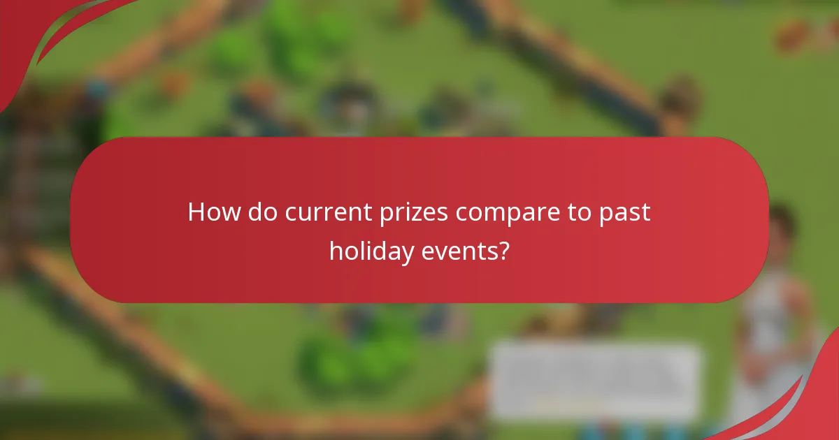 How do current prizes compare to past holiday events?