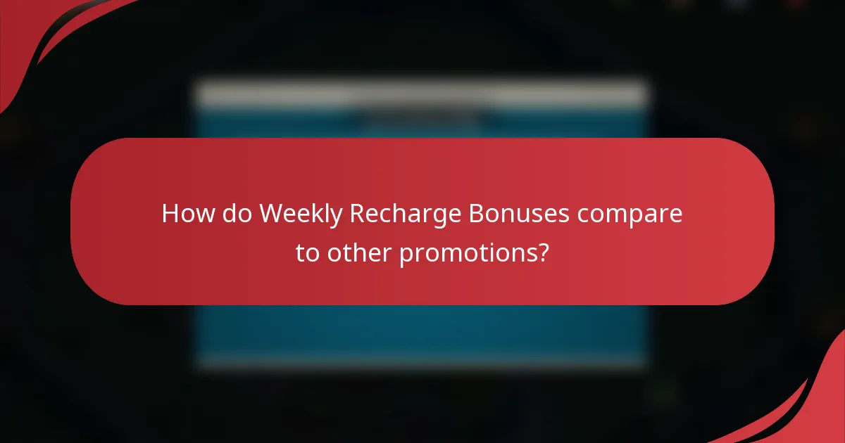 How do Weekly Recharge Bonuses compare to other promotions?
