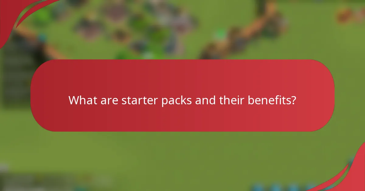 What are starter packs and their benefits?