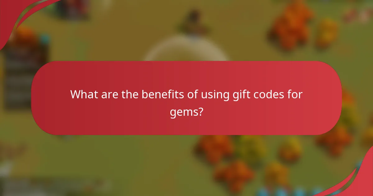 What are the benefits of using gift codes for gems?