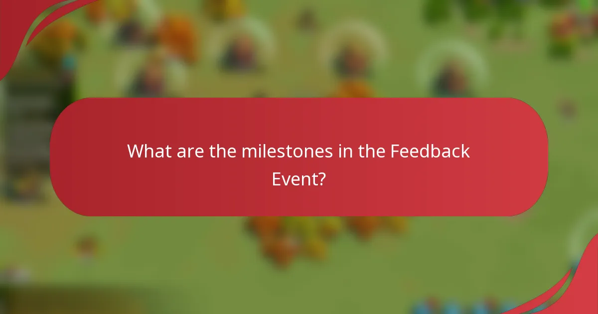 What are the milestones in the Feedback Event?