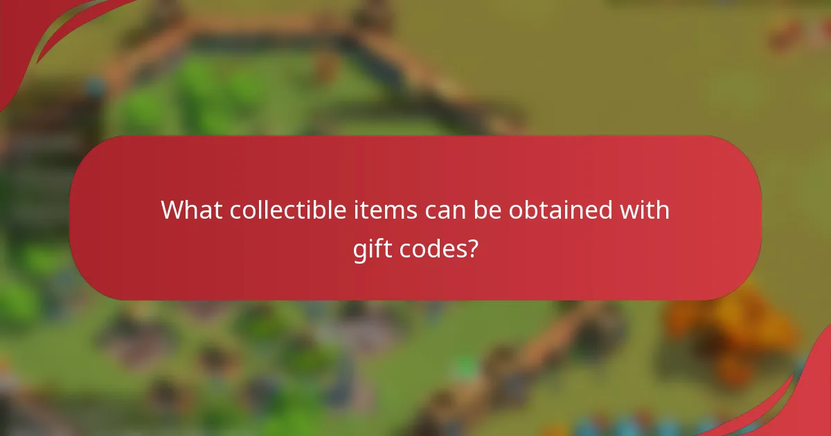 What collectible items can be obtained with gift codes?