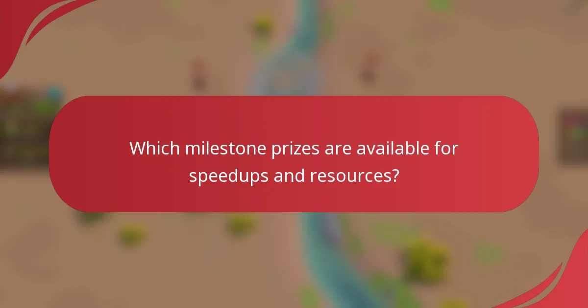 Which milestone prizes are available for speedups and resources?